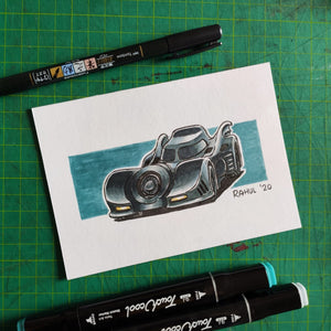 The Batmobile 6" x 4" Original Pen and Marker Art - SketchedUp20