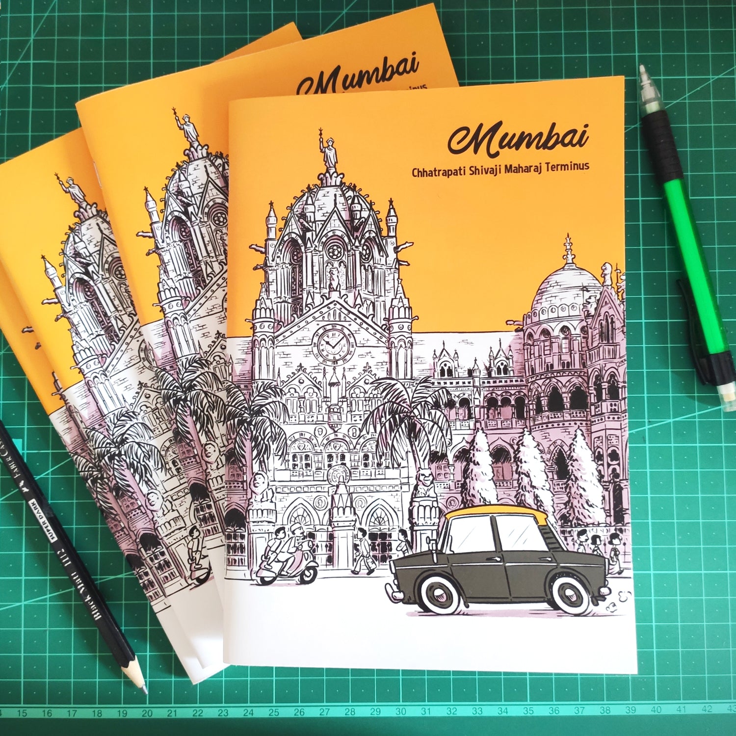 Mumbai Cityscape Travel Poster Greeting Card by Inspirowl Design