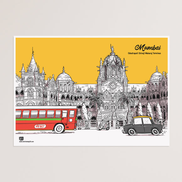 Mumbai CST Poster - SketchedUp20